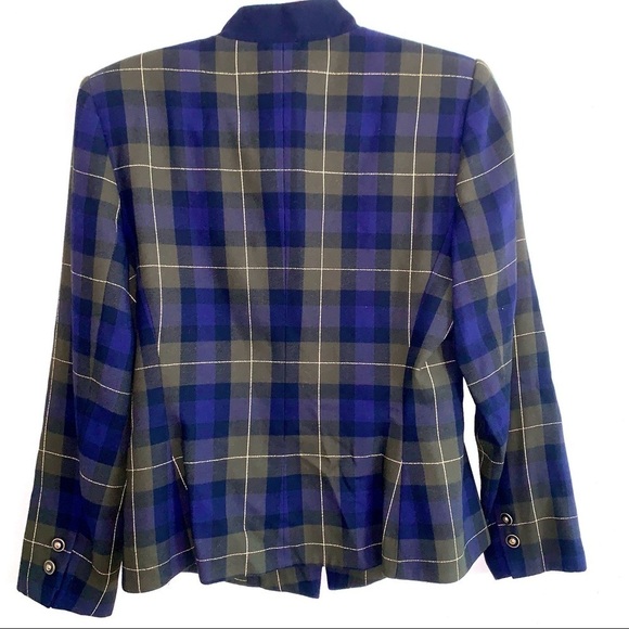 Kasper BY ASL VINTAGE PLAID BLAZER JACKET skirt set - Picture 2 of 2